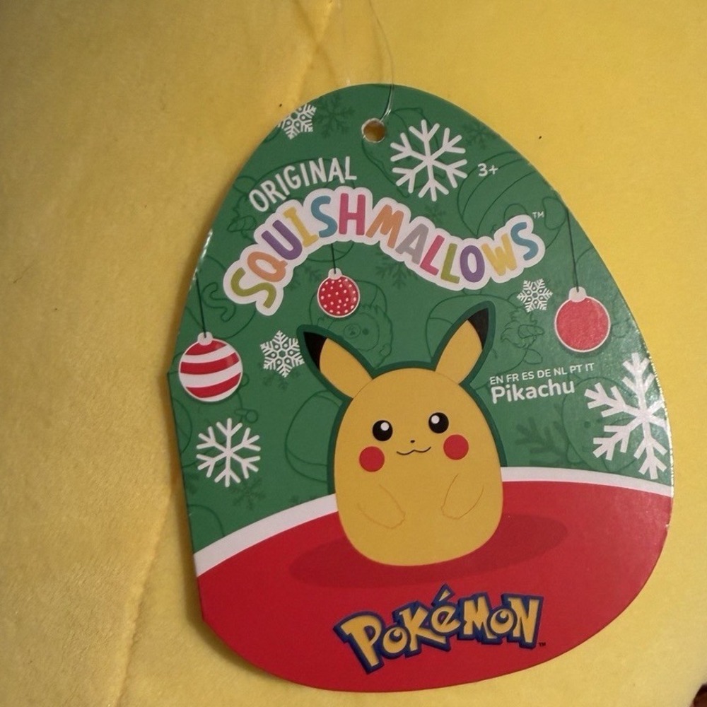 Squishmallows Pikachu Holiday Yellow With Blue Hat Medium Plush - Picture 4 of 4